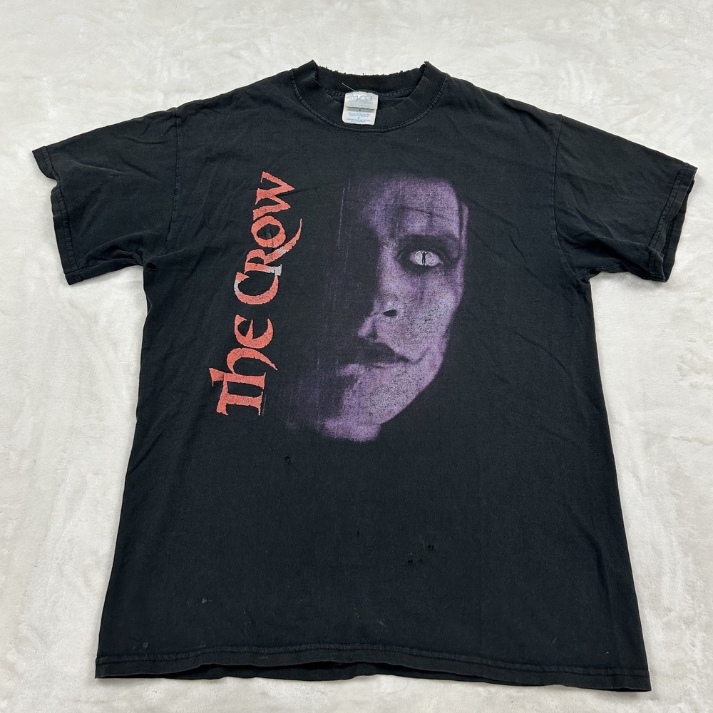 The Crow Graphic T-Shirt Mens M Black Eric Draven Movie Tee Distressed